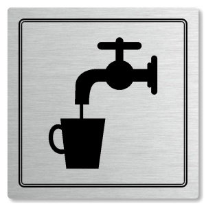 Pitná voda, 148x148mm, stříbrná, Utah